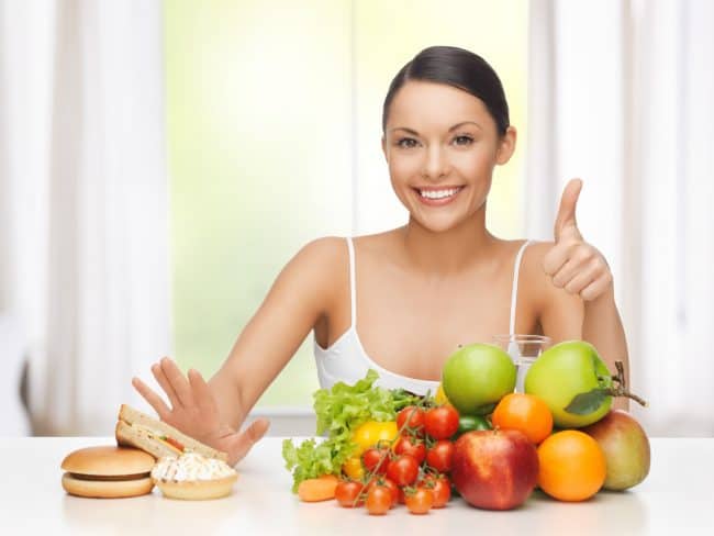 woman promoting healthy lifestyle