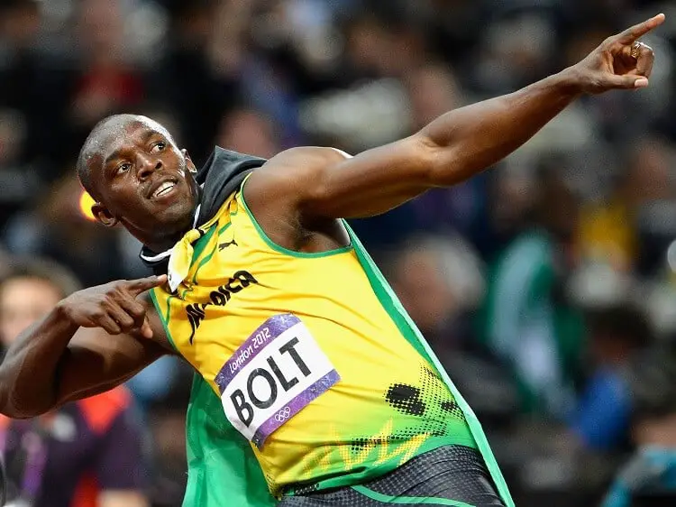 Usain Bolt after winning a race