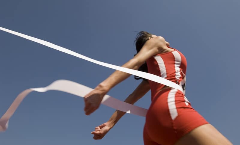 athlete finishing the race