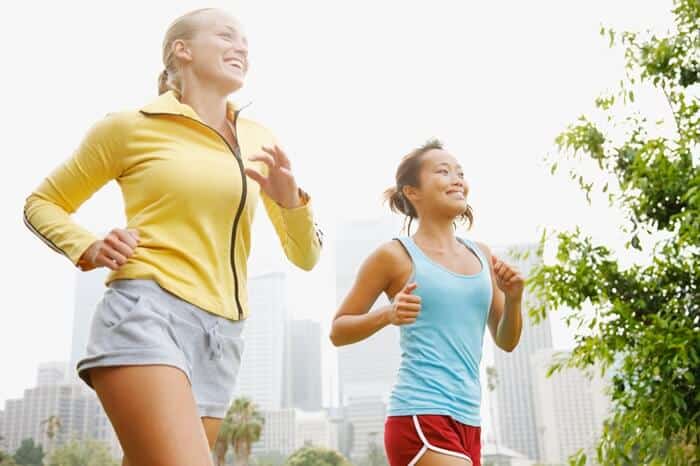 young women running in the park